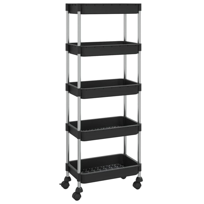 Cărucior de bucătărie 5 niveluri negru 42x29x128 cm fier și ABS - WALTI WALTI
