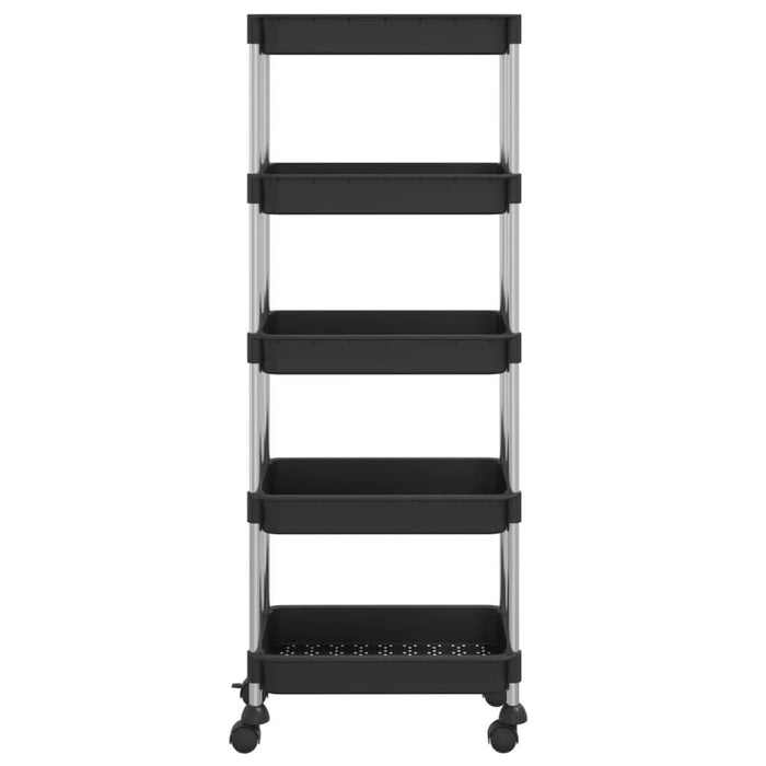 Cărucior de bucătărie 5 niveluri negru 42x29x128 cm fier și ABS - WALTI WALTI