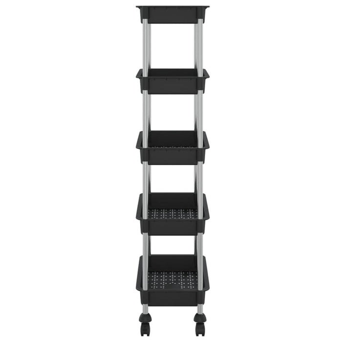 Cărucior de bucătărie 5 niveluri negru 42x29x128 cm fier și ABS - WALTI WALTI