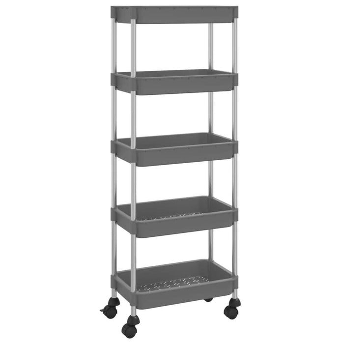 Cărucior de bucătărie 5 niveluri gri 42x29x128 cm fier și ABS - WALTI WALTI
