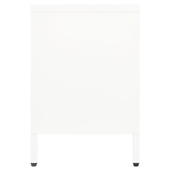 Dulap TV, alb, 105x35x52 cm, oțel și sticlă - WALTI WALTI