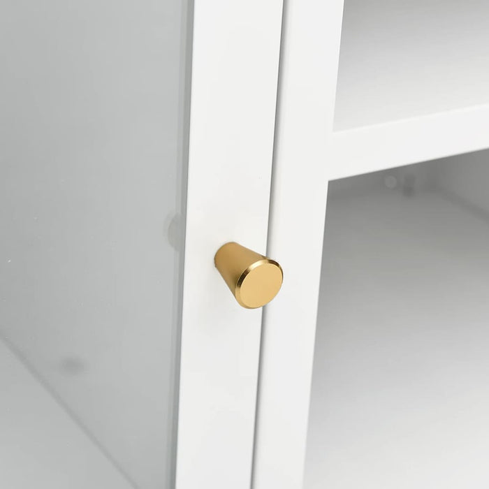 Dulap TV, alb, 105x35x52 cm, oțel și sticlă - WALTI WALTI