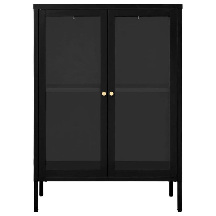 Servantă, negru, 75x35x105 cm, oțel și sticlă - WALTI WALTI