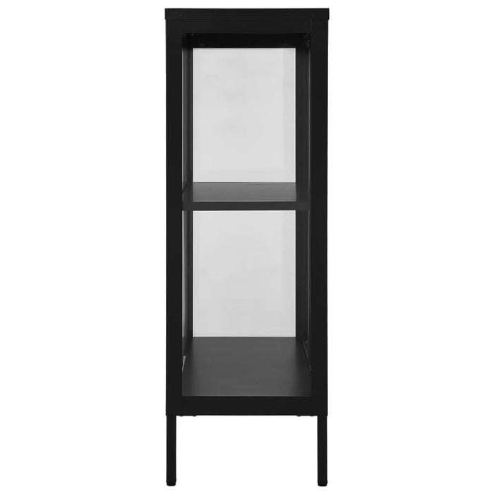 Servantă, negru, 75x35x105 cm, oțel și sticlă - WALTI WALTI