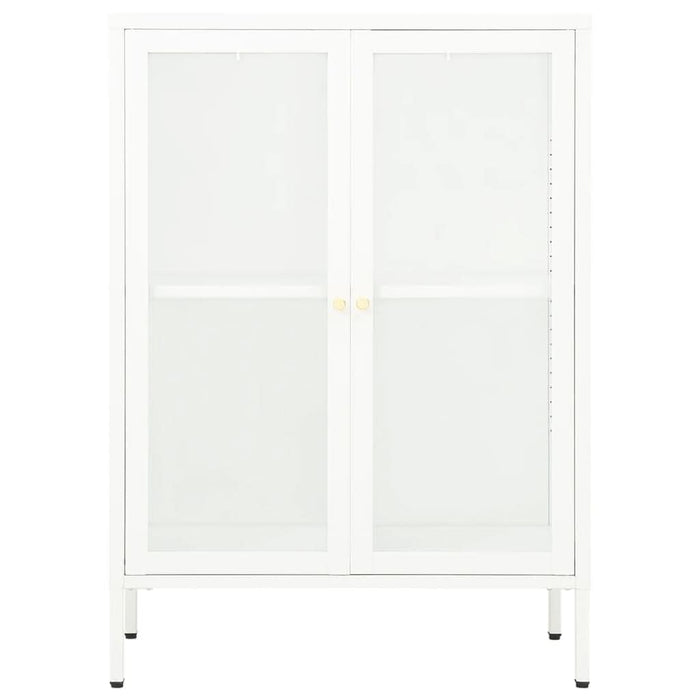 Servantă, alb, 75x35x105 cm, oțel și sticlă - WALTI WALTI