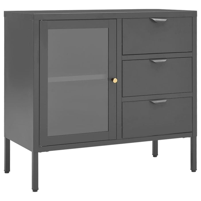 Servantă, antracit, 75x35x70 cm, oțel și sticlă securizată - WALTI WALTI