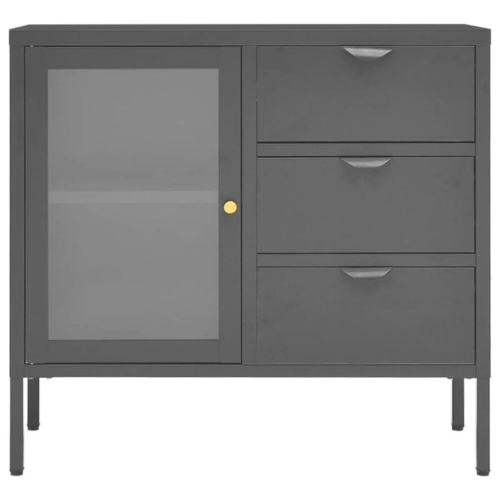 Servantă, antracit, 75x35x70 cm, oțel și sticlă securizată - WALTI WALTI