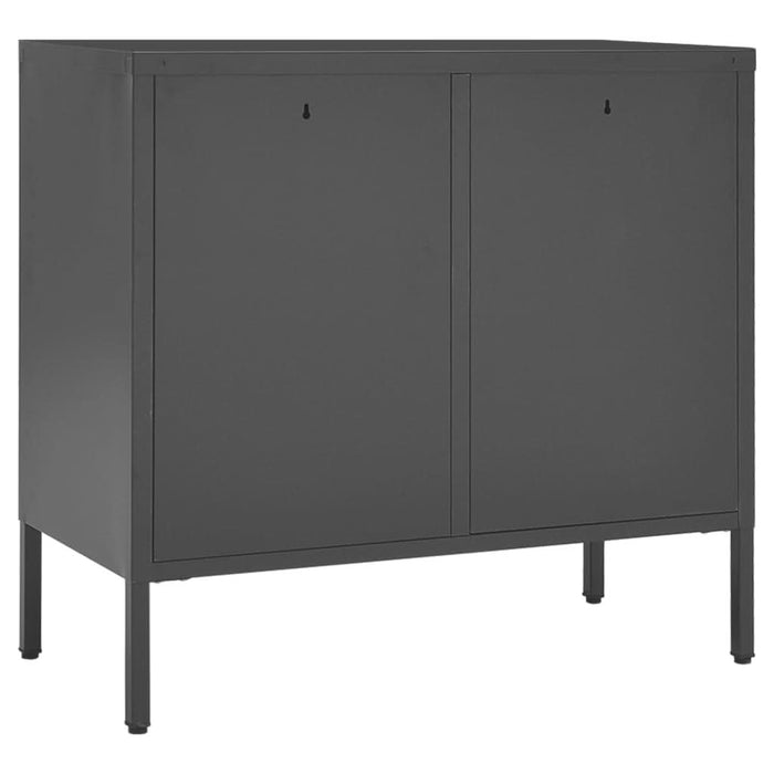 Servantă, antracit, 75x35x70 cm, oțel și sticlă securizată - WALTI WALTI