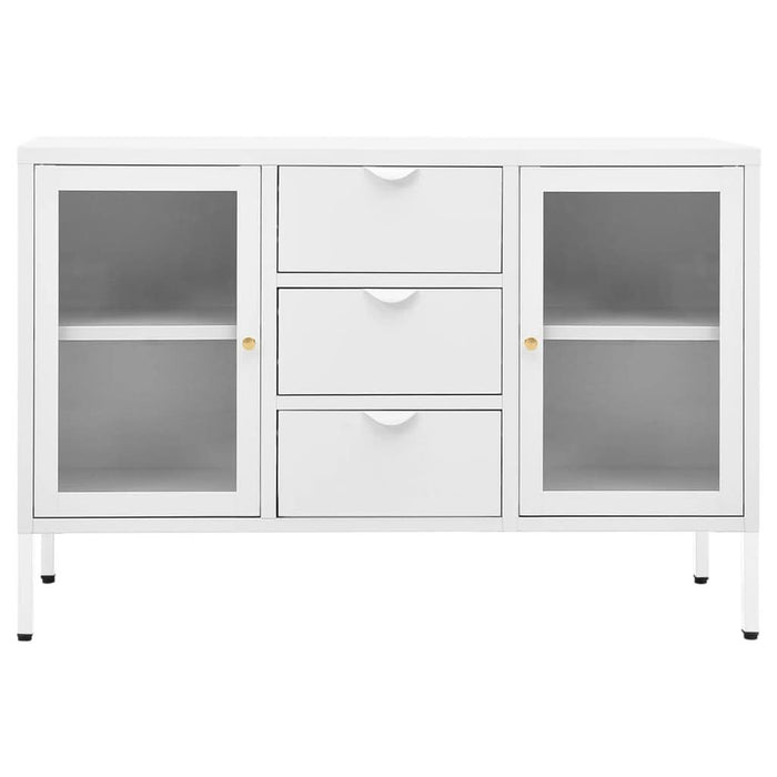 Servantă, alb, 105x35x70 cm, oțel și sticlă securizată - WALTI WALTI
