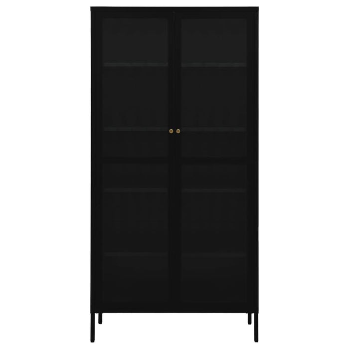Vitrină, negru, 90x40x180 cm, oțel și sticlă securizată - WALTI WALTI