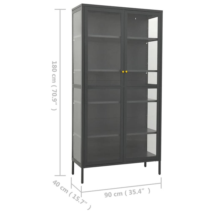 Vitrină, antracit, 90x40x180 cm, oțel și sticlă securizată - WALTI WALTI