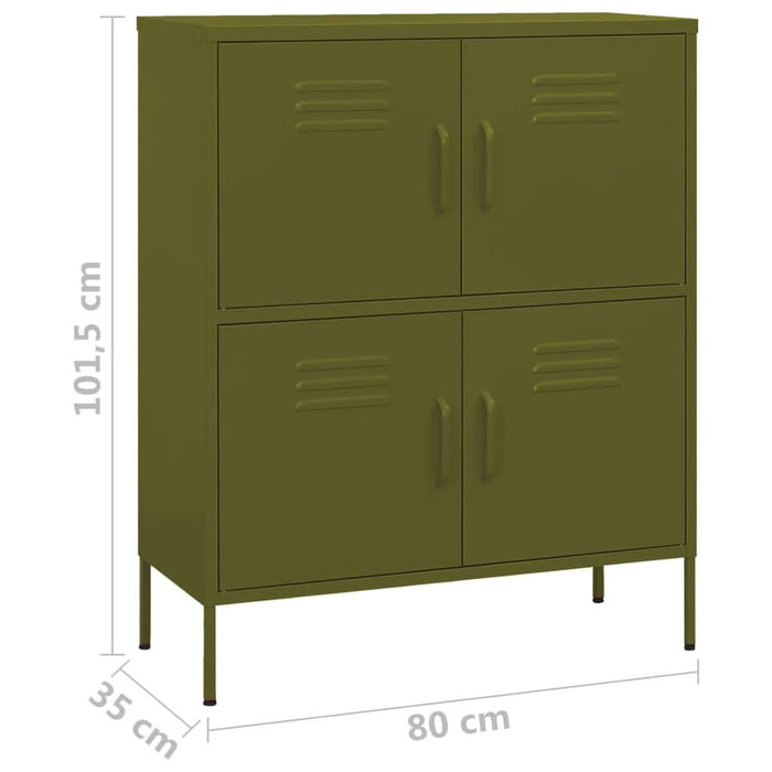 Dulap de depozitare, verde măsliniu, 80x35x101,5 cm, oțel - WALTI WALTI