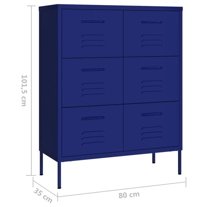 Dulap cu sertare, bleumarin, 80x35x101,5 cm, oțel - WALTI WALTI