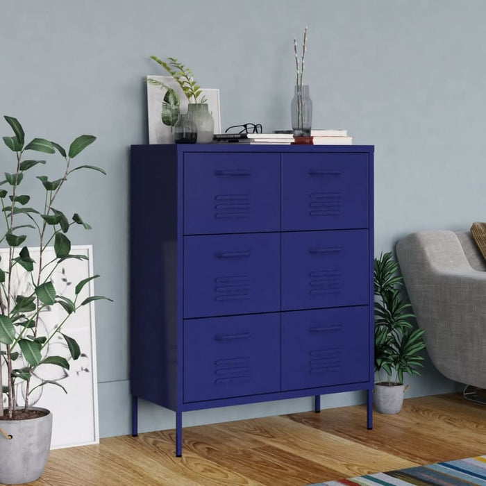 Dulap cu sertare, bleumarin, 80x35x101,5 cm, oțel - WALTI WALTI
