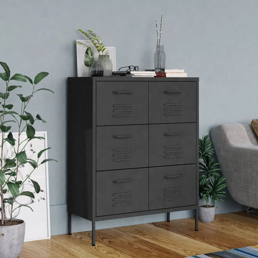 Dulap cu sertare, antracit, 80x35x101,5 cm, oțel - WALTI WALTI