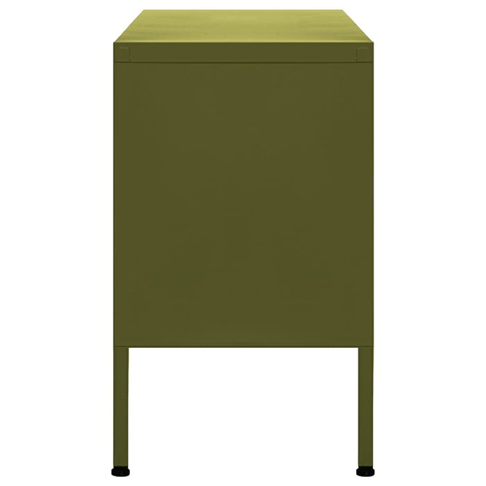 Comodă TV, verde măsliniu, 105x35x50 cm, oțel - WALTI WALTI