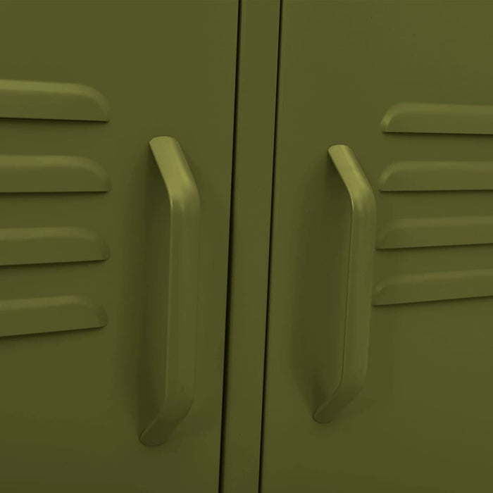 Comodă TV, verde măsliniu, 105x35x50 cm, oțel - WALTI WALTI