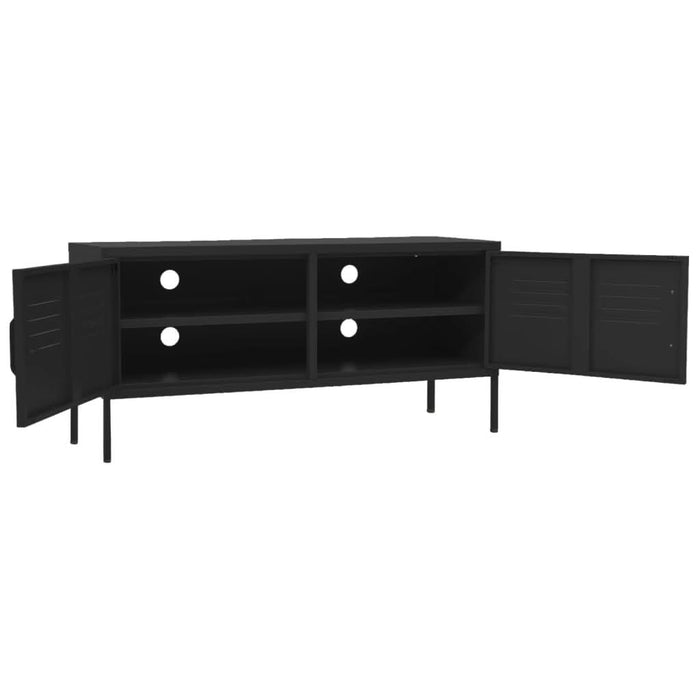 Comodă TV, negru, 105x35x50 cm, oțel - WALTI WALTI