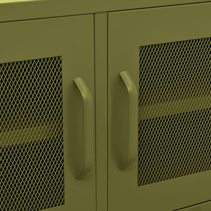 Comodă TV, verde măsliniu, 105x35x50 cm, oțel - WALTI WALTI