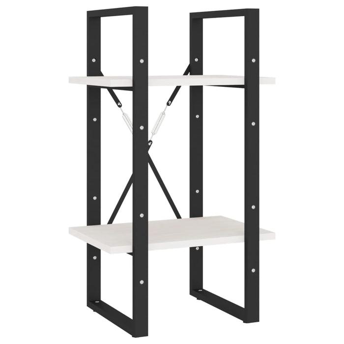 Bibliotecă cu 2 rafturi, alb, 40x30x70 cm, lemn masiv de pin - WALTI WALTI