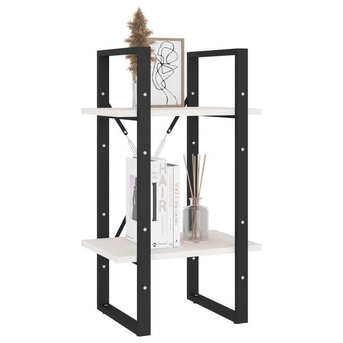 Bibliotecă cu 2 rafturi, alb, 40x30x70 cm, lemn masiv de pin - WALTI WALTI