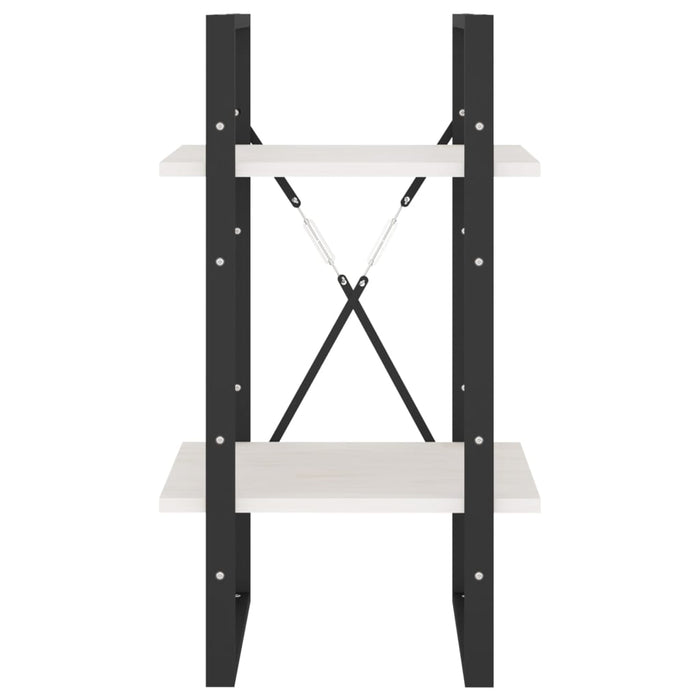 Bibliotecă cu 2 rafturi, alb, 40x30x70 cm, lemn masiv de pin - WALTI WALTI