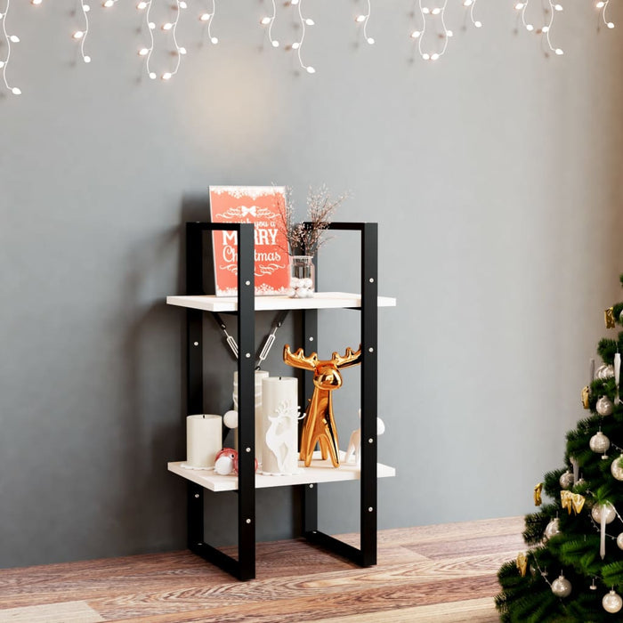 Bibliotecă cu 2 rafturi, alb, 40x30x70 cm, lemn masiv de pin - WALTI WALTI