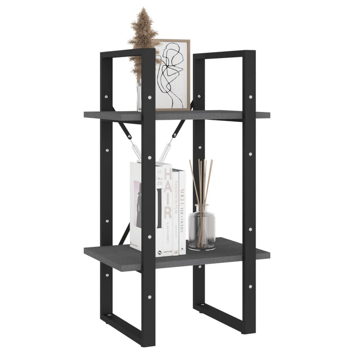 Bibliotecă cu 2 rafturi, gri, 40x30x70 cm, lemn masiv de pin - WALTI WALTI