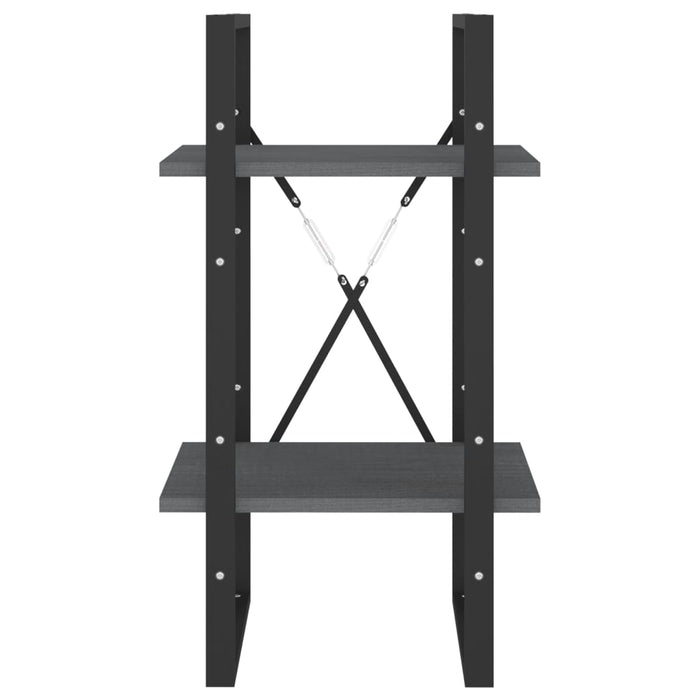 Bibliotecă cu 2 rafturi, gri, 40x30x70 cm, lemn masiv de pin - WALTI WALTI