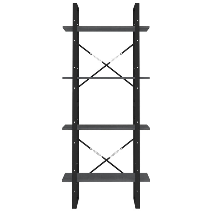 Bibliotecă cu 4 rafturi, gri, 60x30x140 cm, lemn masiv de pin - WALTI WALTI