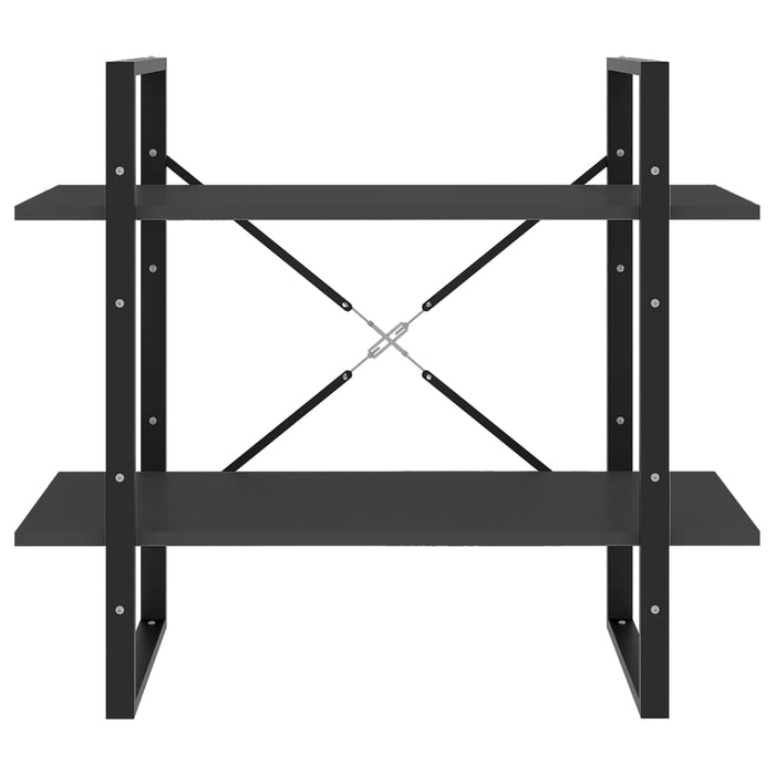 Bibliotecă cu 2 rafturi, gri, 80x30x70 cm, PAL - WALTI WALTI