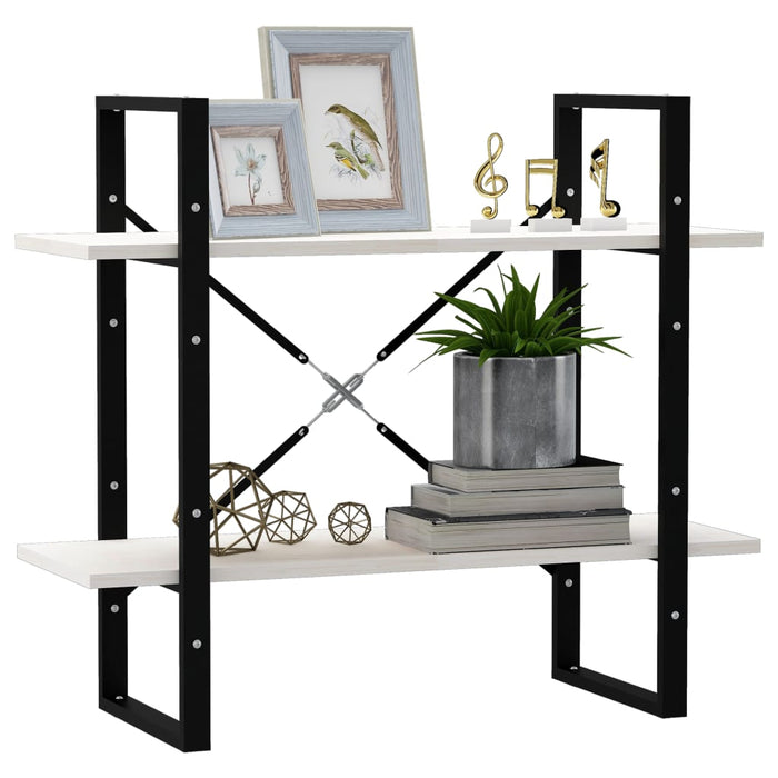 Bibliotecă cu 2 rafturi, alb, 80x30x70 cm, lemn masiv de pin - WALTI WALTI