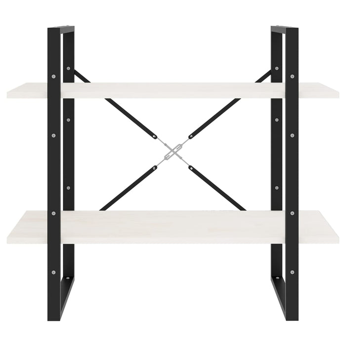 Bibliotecă cu 2 rafturi, alb, 80x30x70 cm, lemn masiv de pin - WALTI WALTI