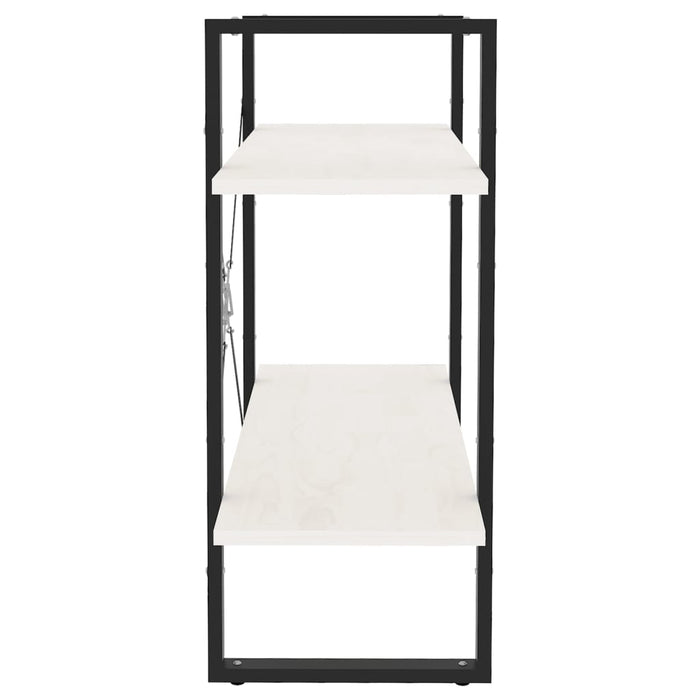 Bibliotecă cu 2 rafturi, alb, 80x30x70 cm, lemn masiv de pin - WALTI WALTI