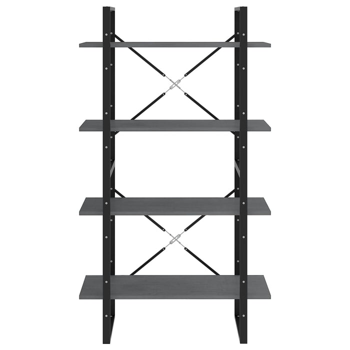 Bibliotecă cu 4 rafturi, gri, 80x30x140 cm, lemn masiv de pin - WALTI WALTI