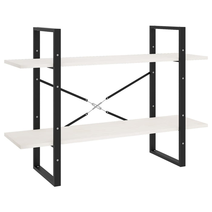 Bibliotecă cu 2 rafturi, alb, 100x30x70 cm, lemn masiv de pin - WALTI WALTI