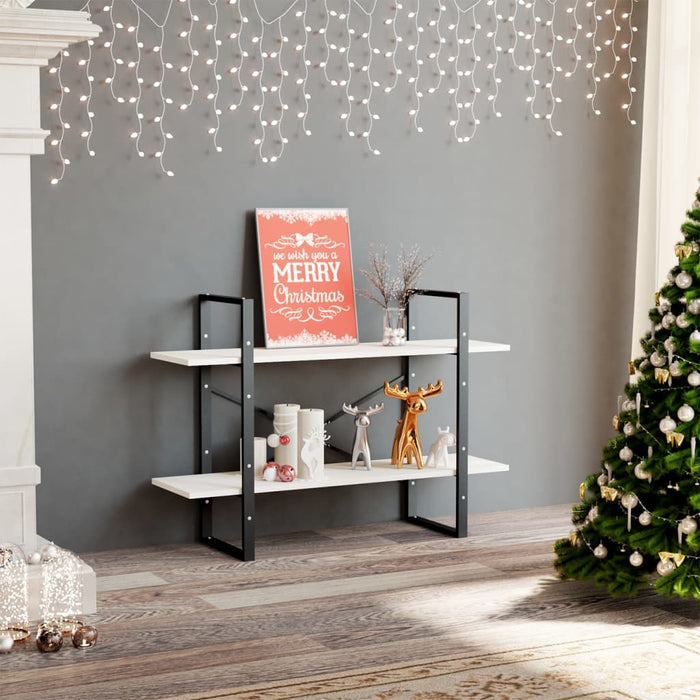 Bibliotecă cu 2 rafturi, alb, 100x30x70 cm, lemn masiv de pin - WALTI WALTI