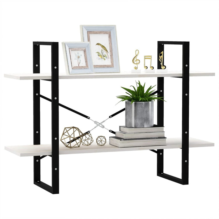 Bibliotecă cu 2 rafturi, alb, 100x30x70 cm, lemn masiv de pin - WALTI WALTI