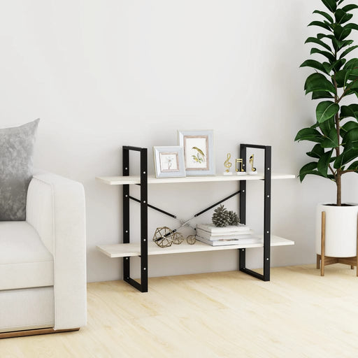 Bibliotecă cu 2 rafturi, alb, 100x30x70 cm, lemn masiv de pin - WALTI WALTI