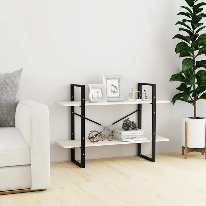 Bibliotecă cu 2 rafturi, alb, 100x30x70 cm, lemn masiv de pin - WALTI WALTI