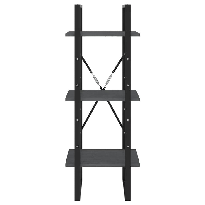 Bibliotecă cu 3 rafturi, gri, 40x30x105 cm, lemn masiv de pin - WALTI WALTI