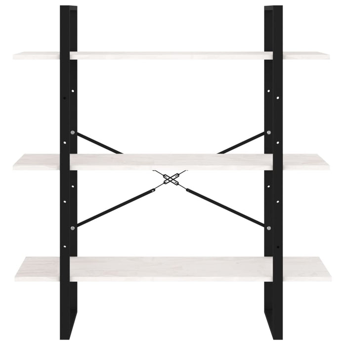 Bibliotecă cu 3 rafturi, alb, 100x30x105 cm, lemn masiv de pin - WALTI WALTI