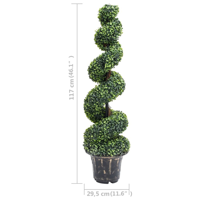 Plantă artificială de cimișir cu ghiveci, verde, 117cm, spirală - WALTI WALTI
