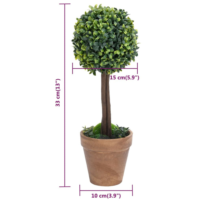 Plante artificiale cimișir cu ghiveci, 2 buc. verde 33 cm minge - WALTI WALTI
