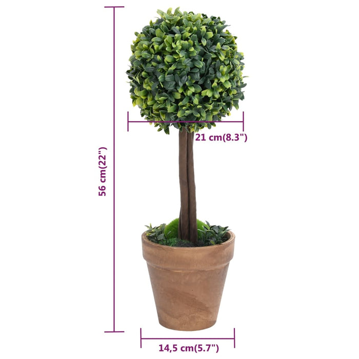 Plante artificiale cimișir cu ghiveci 2 buc. verde 56 cm minge - WALTI WALTI