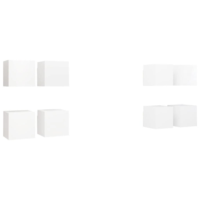 Dulapuri TV suspendate 8 buc., alb, 30,5x30x30 cm - WALTI WALTI