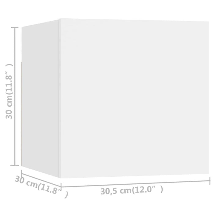 Dulapuri TV suspendate 8 buc., alb, 30,5x30x30 cm - WALTI WALTI