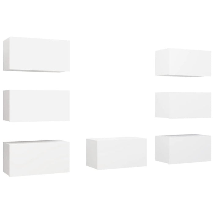 Dulapuri TV, 7 buc., alb, 30,5x30x60 cm, lemn prelucrat - WALTI WALTI