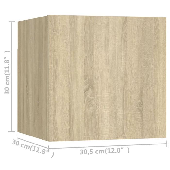 Dulapuri TV suspendate, 8 buc., stejar Sonoma, 30,5x30x30 cm - WALTI WALTI