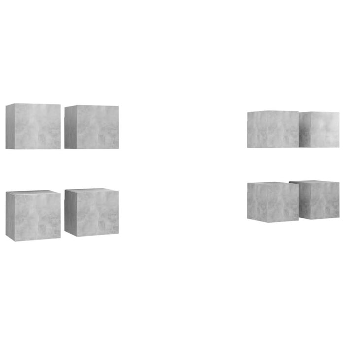 Dulapuri TV suspendate, 8 buc., gri beton, 30,5x30x30 cm - WALTI WALTI